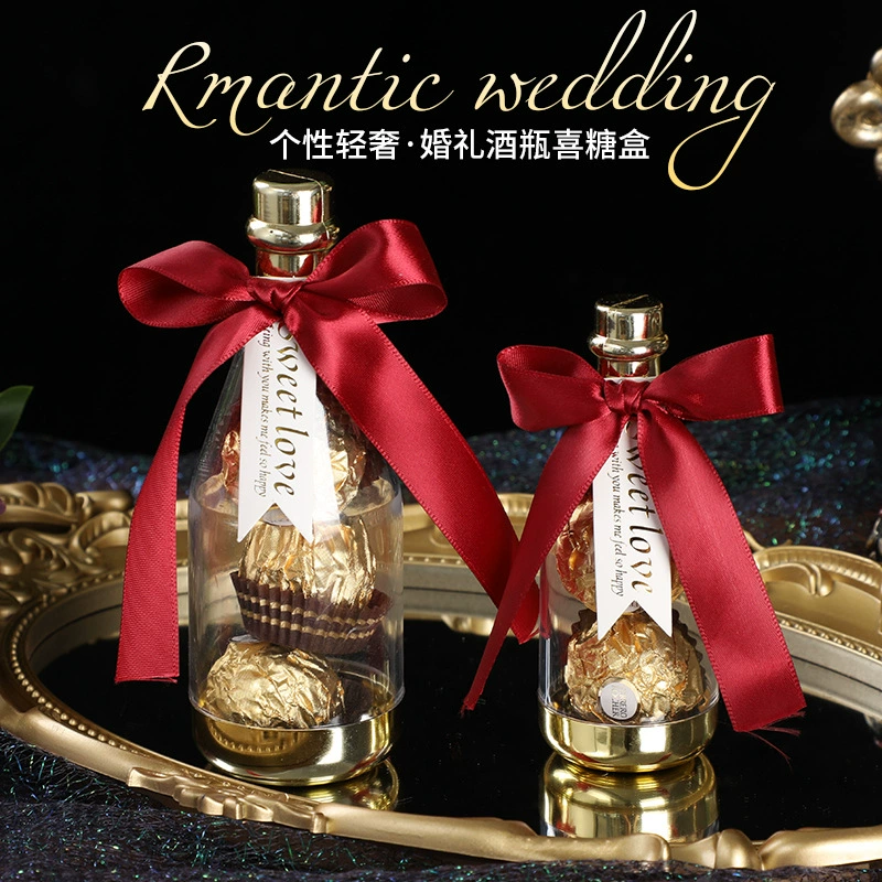 Креативная акриловая бутылка шампанского Коробка конфет в подружке невесты Сопровождающий подарок Прозрачная Подарочная коробка на день рождения
