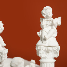 北欧式罗马柱烛台小天使拍照道具背景家居客厅桌面装饰品摆件E18