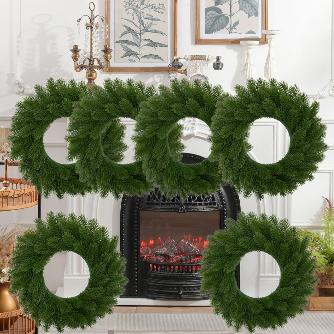 Navidad transfronteriza grasa anillo de pino Knox pin festival simulación guirlanda de flores navideñas decoración navideña puertas colgantes navideñas nuevo