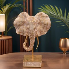 北欧スタイルの幸運の工芸品ゴールデン象の頭樹脂装飾品クリエイティブホームリビングルーム玄関縁起の良い装飾
