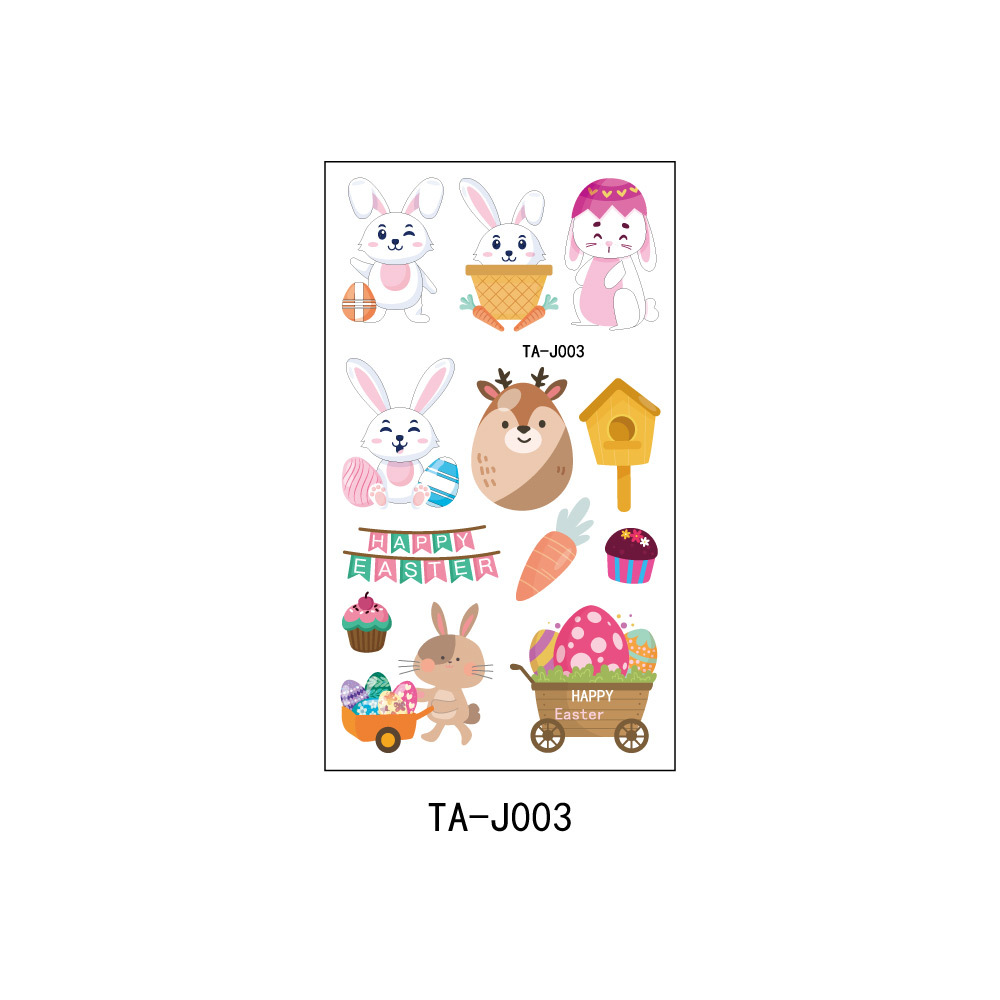 Nuevo tatuaje de Pascua pegatinas conejo huevo pollo diversión fiesta Día de Pascua desechables pegatinas temporales