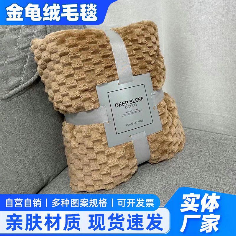 跨境加厚金龟绒毛毯龟背绒多功能午睡毯子学生珊瑚绒盖毯床单可定
