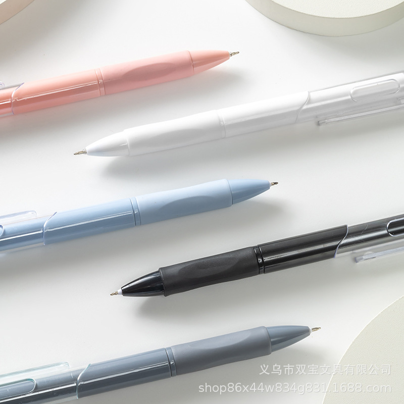 ins 高価値モランディプラスチックプレスゲルペンシンプルキャンディーホワイトペンブラック ST ヘッドブラシ問題卸売|undefined