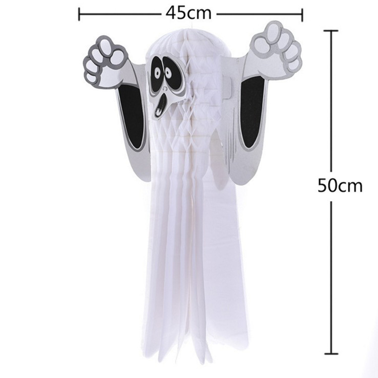 Colgante de decoración de linterna de calabaza de Halloween accesorios de papel tridimensionales jardín de infantes casa embrujada barra colgante de discoteca