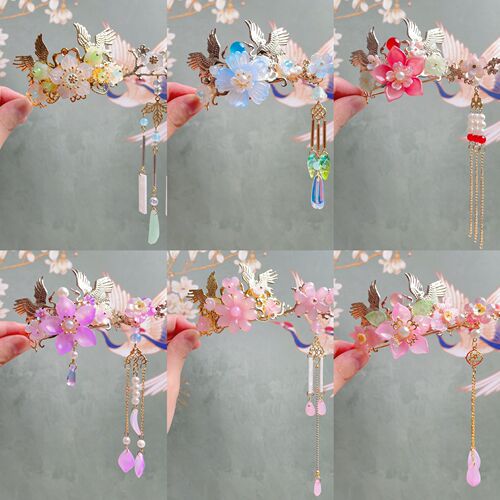 Hanchen Chinese style children's hair crown, ancient style Hanfu headdress, little girl's tassel hairpin, super fairy hairpin