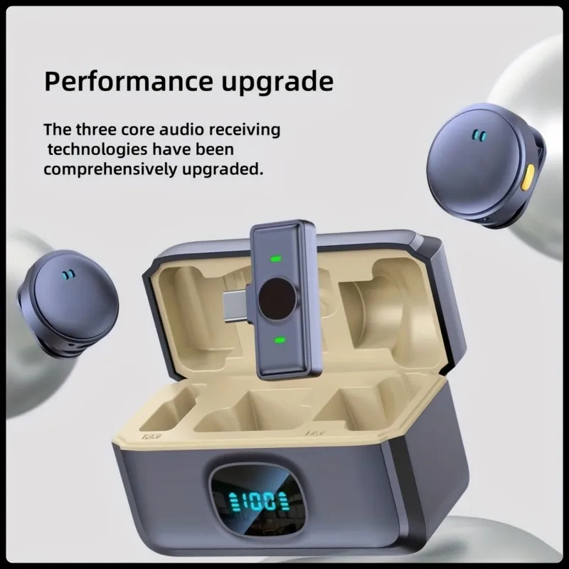 Customizado Q8 collar inalámbrico micrófono con cartucho de un remolque dos transmisión en vivo al aire libre resistencia de la batería de absorción magnética duradera reducción de ruido