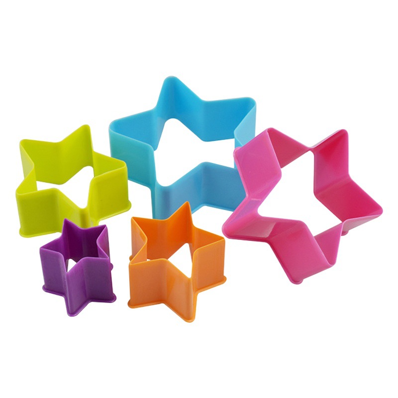 Suministro directo de fábrica amor estrella de cinco puntas ronda cuadrado fruta corte cocina hornear decoración nueva figura geométrica
