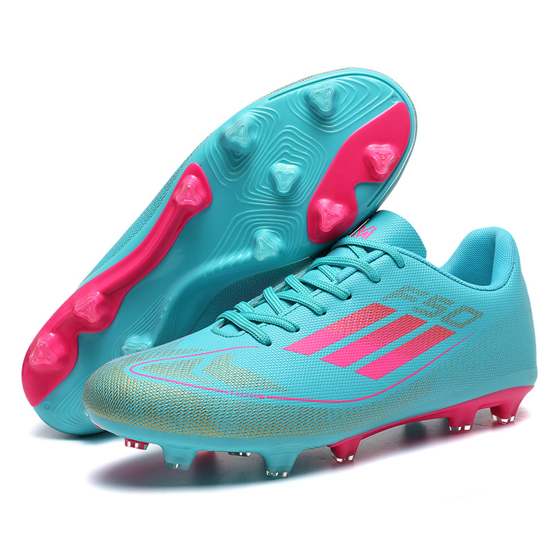 2025 nuevos zapatos de fútbol transfronterizos para hombres y mujeres, zapatos de entrenamiento de entrenamiento de clavos de clavos de juventud