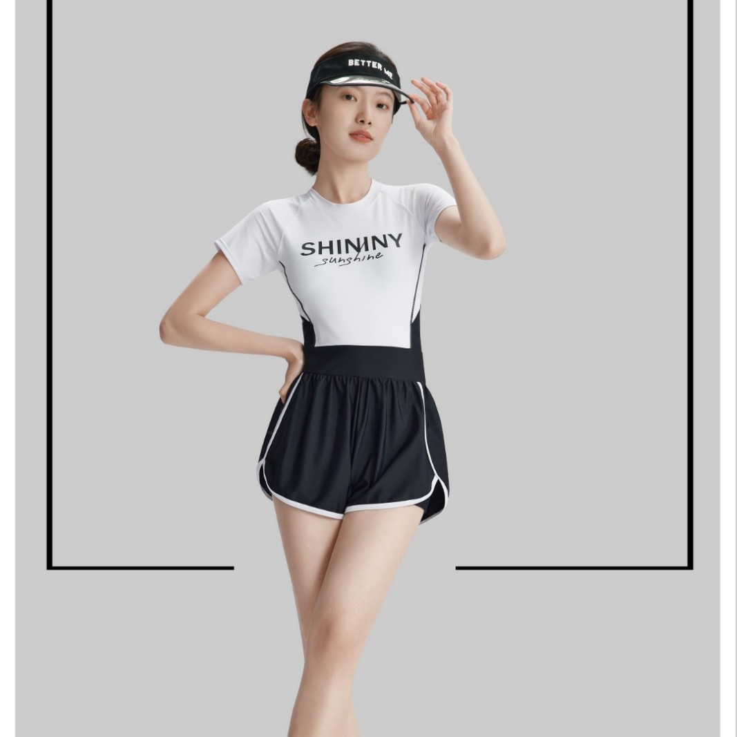夏艳12535成人泳衣女新款保守连体防晒遮肉显瘦透气速干游泳衣