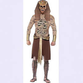 万圣节埃及法老服装舞会印第安野人演出道具土著头饰羽毛法老帽子