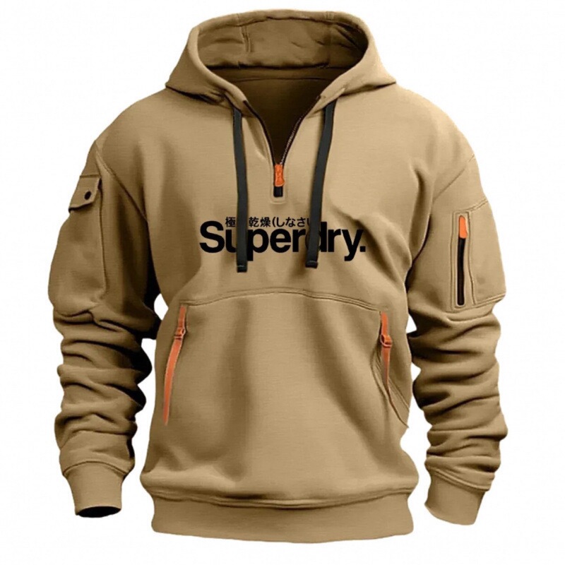 Spring and Autumn New Fashion Korean Style Access Control Zipper Men's Sweatshirt Letter Printing Cross-border Foreign Trade Zipper Hooded suit