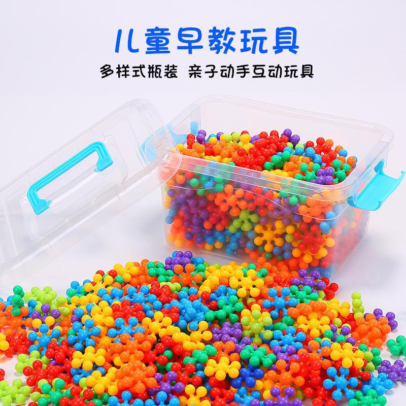 Transfronterizo Amazon 3D giratorio tridimensional copo de nieve Plum Blossom bloques de construcción de empalme de plástico juguetes para niños