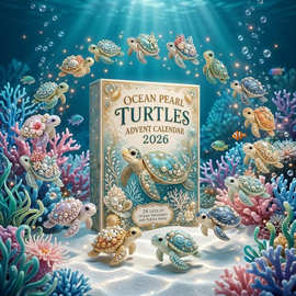 跨境 Christmas Turtles 盲盒海洋小乌龟降临日历趣味玩具礼盒828