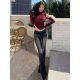 kindame South Korea Legs Slim Fat Hip Low Waist Hip Black Grey Denim Trousers