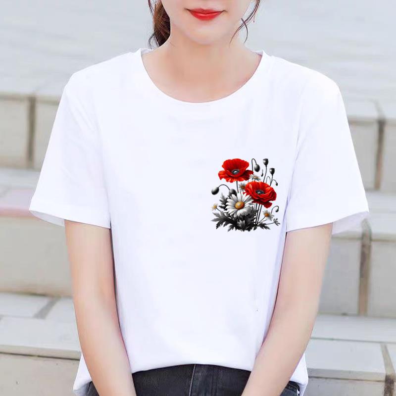 작은 그림 흰색 티셔츠 NX-12K