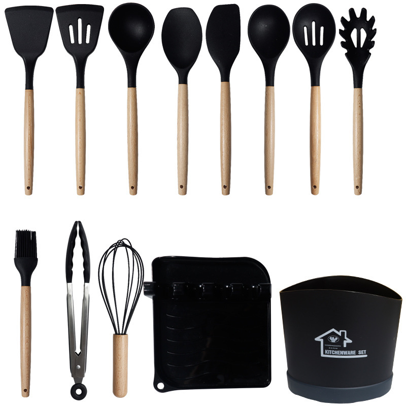 13 conjuntos de cocina de silicona transfronterizos no pegajosos de silicona de grado alimenticio en stock al por mayor