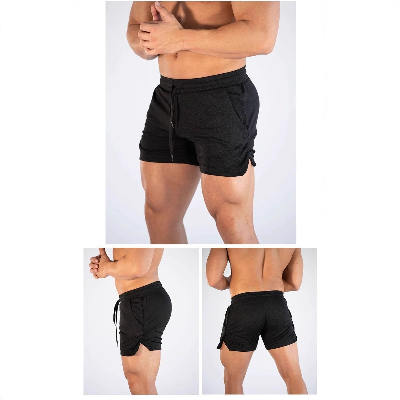 Новые летние спортивные шорты большого размера, мужские быстросохнущие брюки для бега, трехточечные брюки для фитнеса, пляжные брюки, дышащие