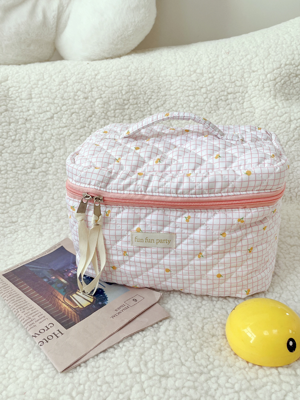 Suministro transfronterizo de Amazon/coreano ins estilo floral bolsa de cosméticos bolsa de almacenamiento de bolsa de lavado de viaje portátil de gran capacidad