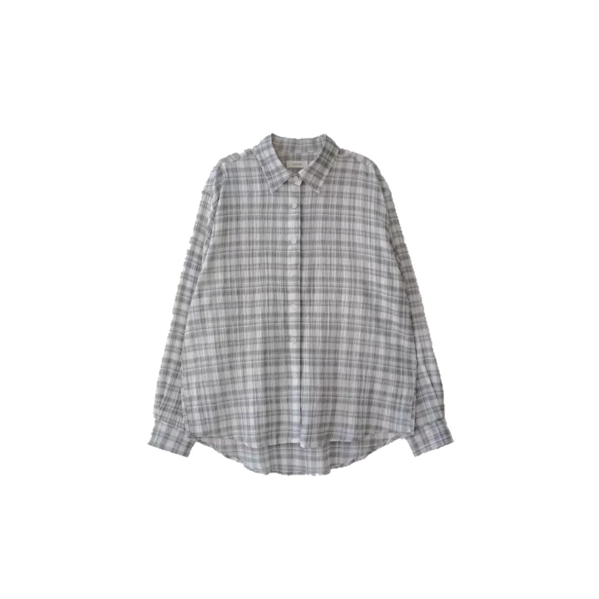 Jisoo Kim Ji-Soo Korean Designer Andneeds Same Style Casual Plaid Loose Long-Sleeved Shirt Top for Women