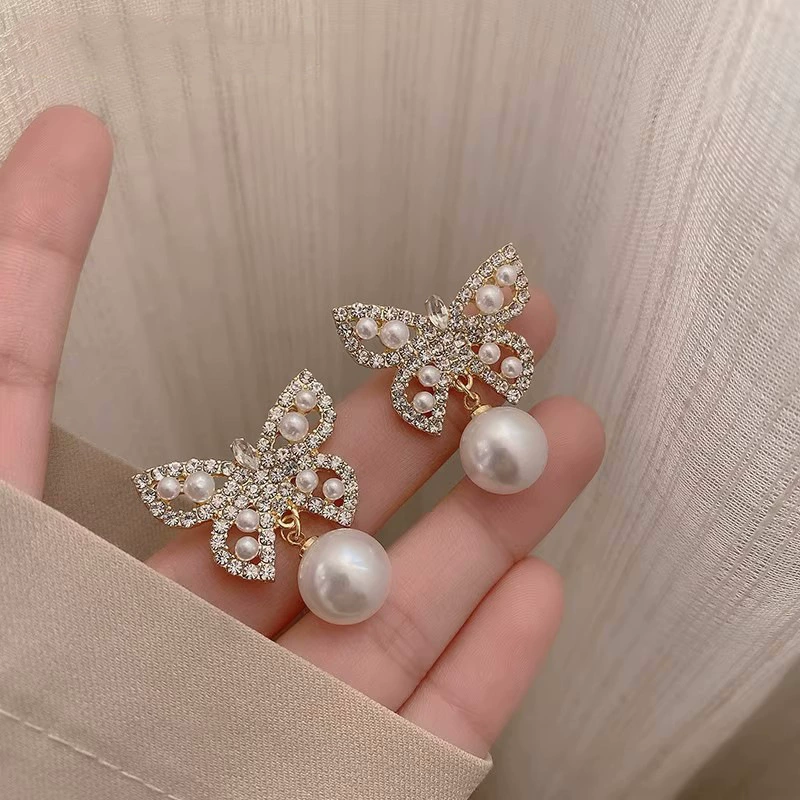 Серебряная игла, универсальные модные длинные серьги из жемчуга, серебро 925 пробы, интернет-знаменитость