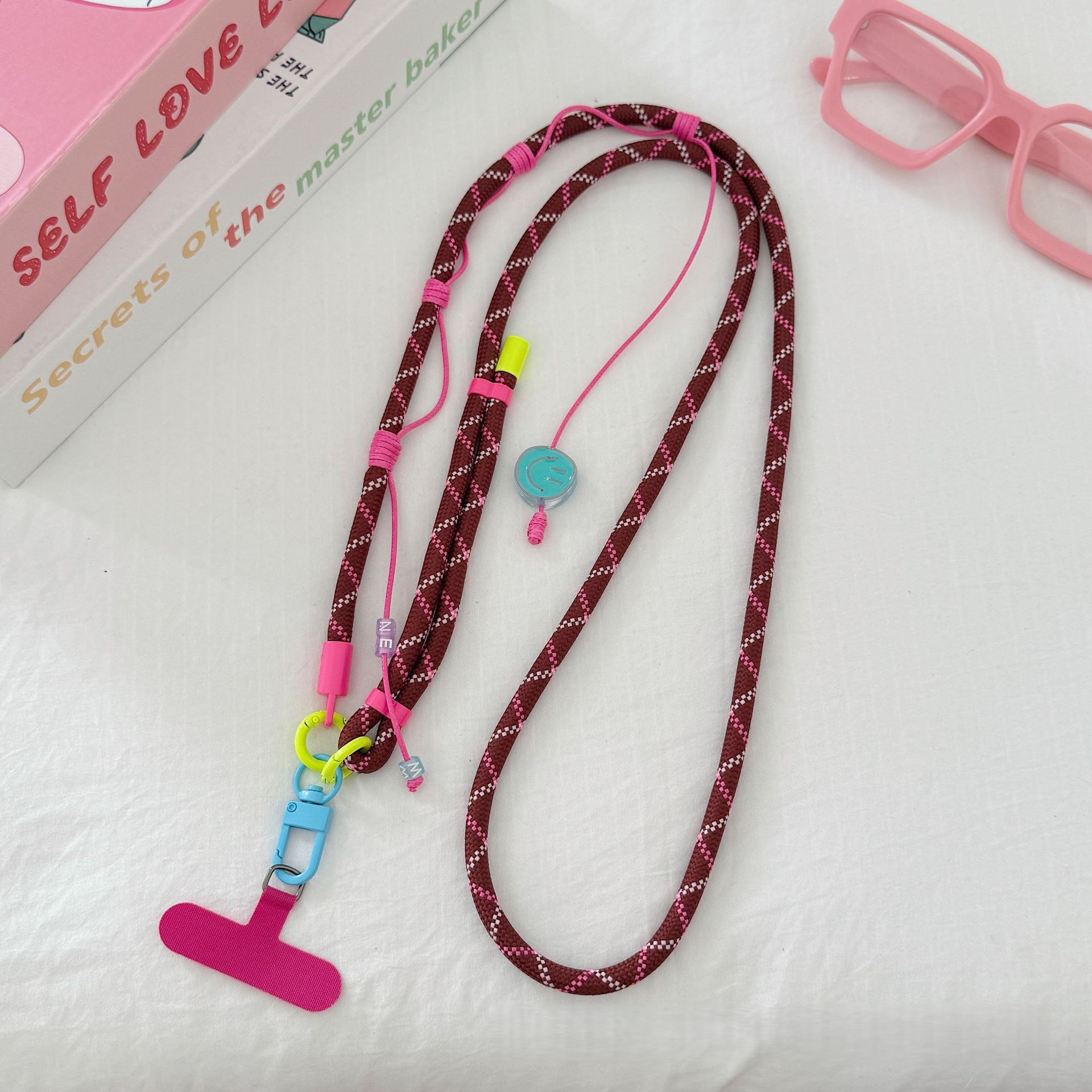 8MM botón de puerta de color ajustable de teléfono móvil cuerdas trenzadas de nylon robusto y duradero accesorios de bolsas de flores sensación de alto nivel