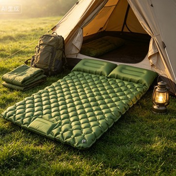 New double-person diamond-shaped TPU inflatable sleeping pad for outdoor tents, ultra-lightweight and portable, moisture-proof camping mat
