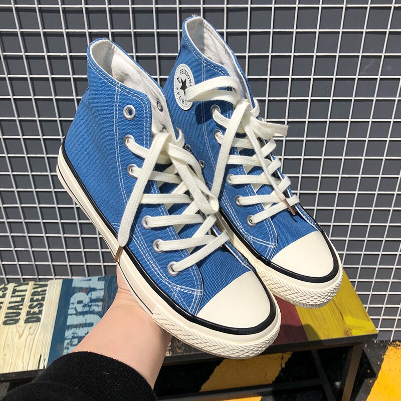 1970s retro sneakers, Korean style trendy summer breathable versatile high-top canvas shoes for students, men's couple's trendy cloth shoes 1970s retro sneakers, Korean style trendy summer breathable versatile high-top canvas shoes for students, men's couple's trendy cloth shoes