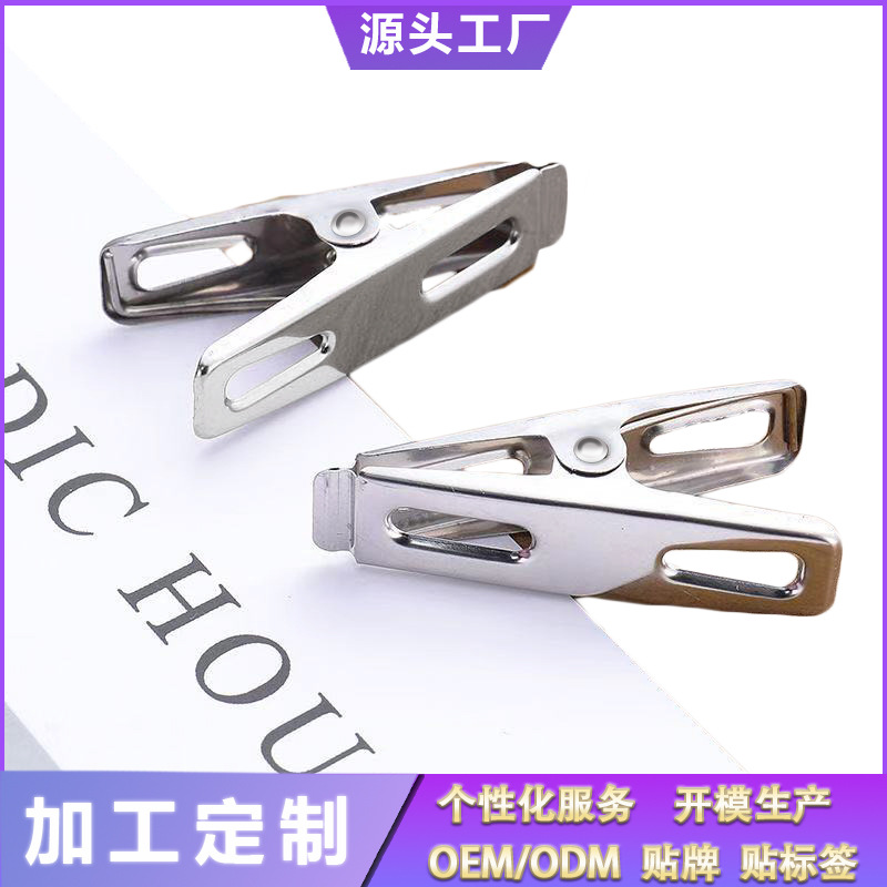 Clothespins with Nails, 4.5cm Strong Clips for Drying Clothes, Sock Clips, Small Flat-Mouth Clips, Stainless Steel Without Nails
