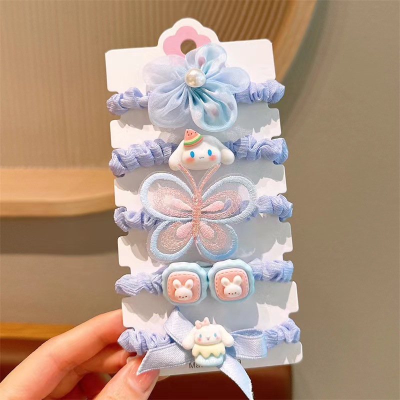 KULOMI niños estudiantes de banda de goma Sanliogou conjunto de anillo de cabello para niñas pequeñas no lastimar el cabello buena banda de goma para niñas