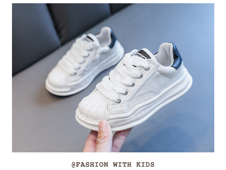 Canvas 2023 Spring New Boys' and Girls' Board Children's Casual Small White Shoes_voghion.com