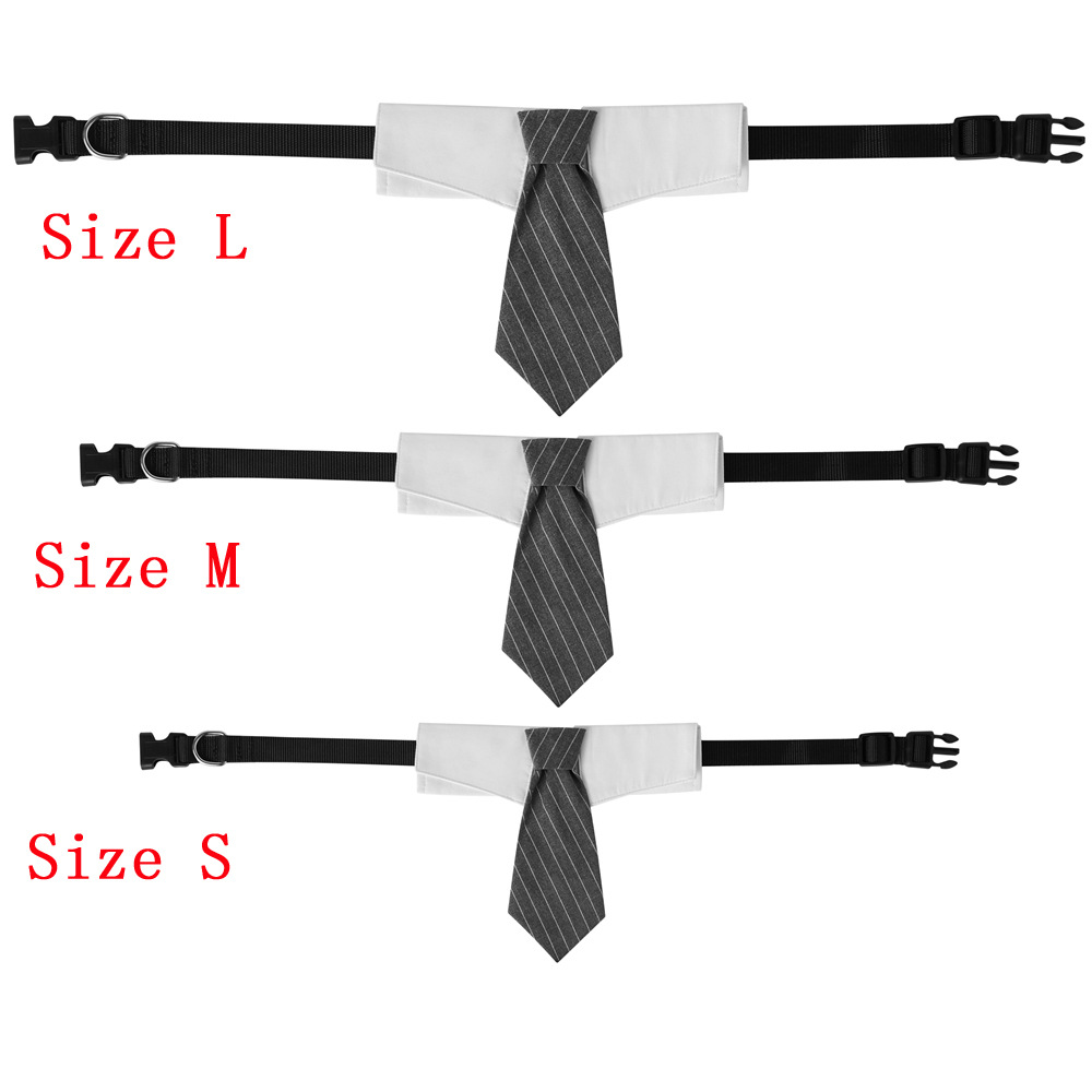 Tanpopo nuevo estilo británico transfronterizo mascota guapo traje de boda traje a rayas corbata perro corbata