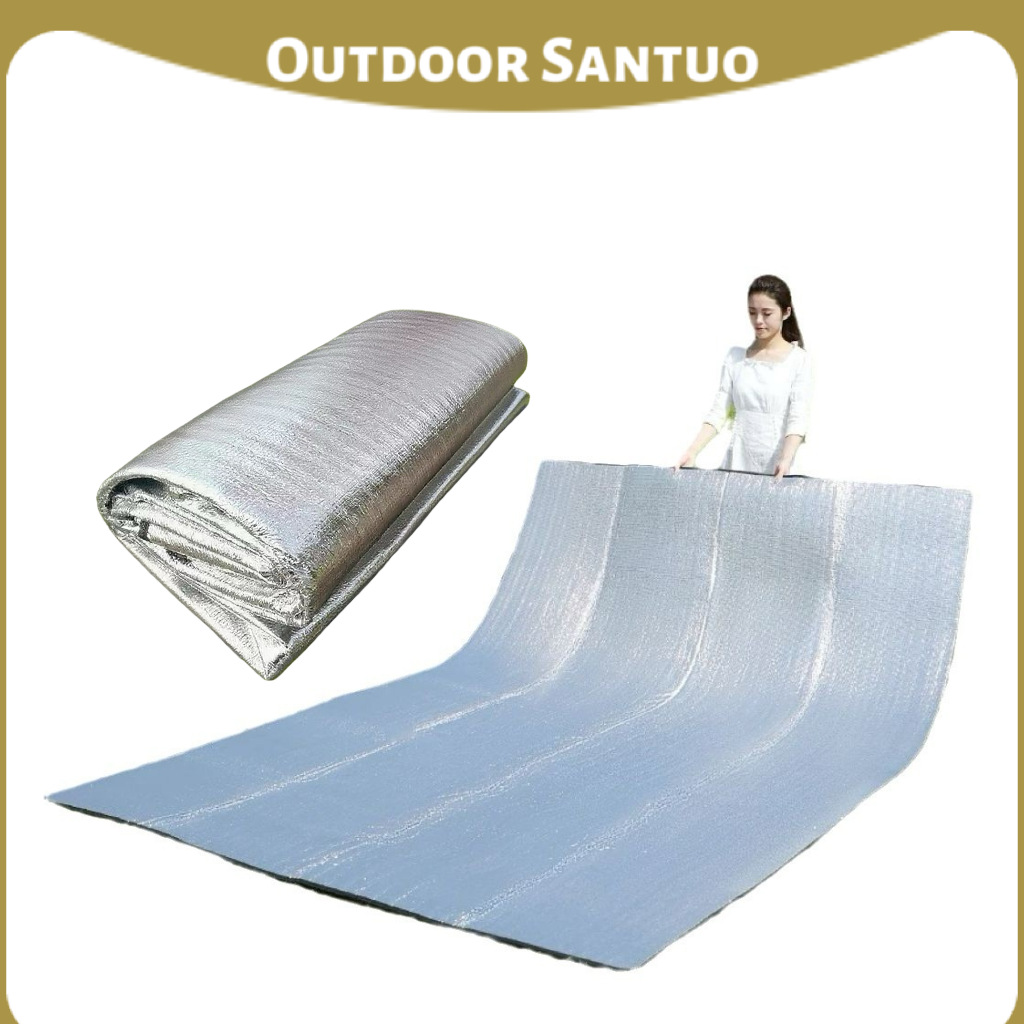 Outdoor Moisture-Proof Mat Double-Sided Aluminum Film Portable Picnic Mat Camping Style Tent Beach Mat Double Lunch Break Mat Thickeneded