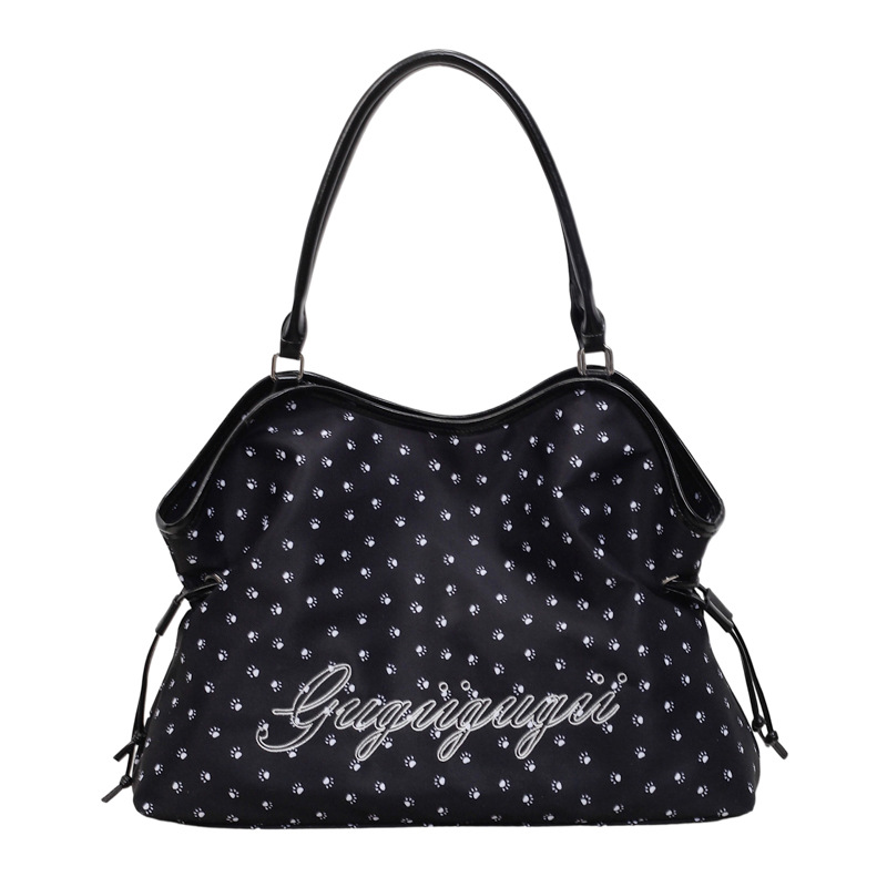 Bolso de mano coreano retro simple, bolsa de tela de transporte de gran capacidad para mujeres, bolsa de hombro de brazo casual versátil