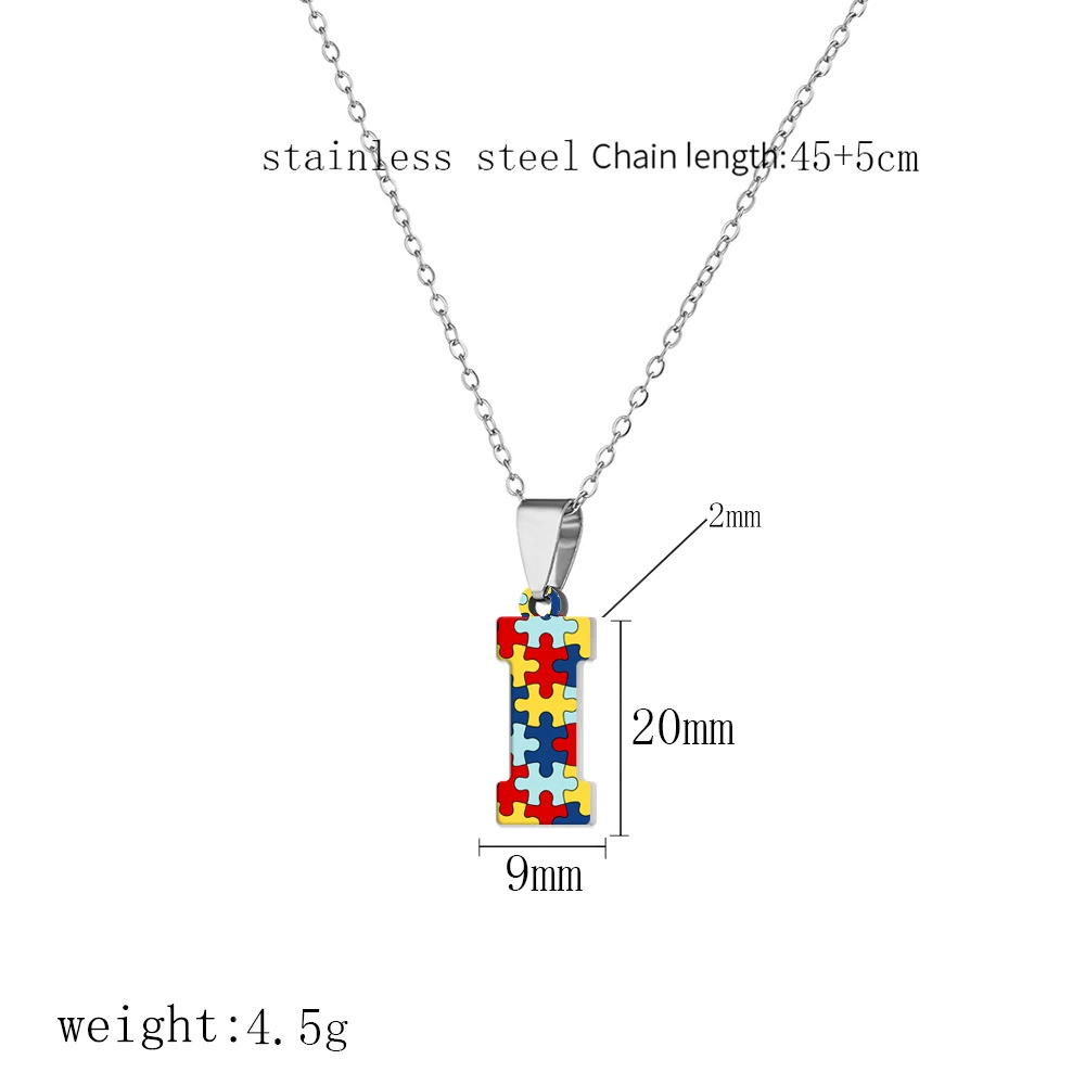 П pendant из нержавеющей стали с буквами, головоломка, ожерелье, (торговля через границы)