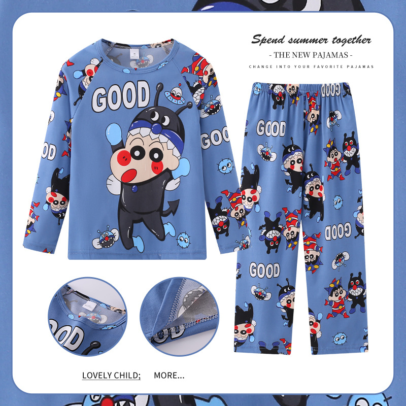 Pijamas de las niñas primavera y otoño manga larga delgada medio y grande niños lindos dibujos animados bebé niños princesa estilo homewear traje