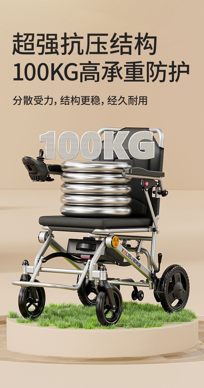 New electric wheelchair for grocery shopping, lightweight, intelligent, fully automatic, foldable, portable for the disabled, suitable for the elderly