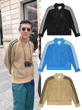 陈冠希潮牌同款镂空针织衫男短款女秋季宽松立领情侣长袖棒球外套