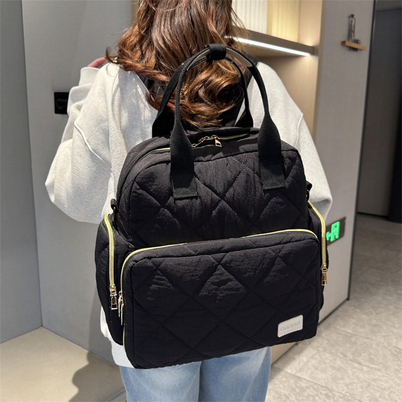 高品質刺繍糸チェック柄マザー&ベビーバッグ、哺乳瓶、ママバッグ、おむつパッド、乾湿分離、トラベルバッグ、ベビーバッグ、ショルダーバッグ