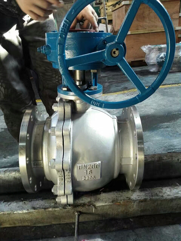 2205涡轮球阀 DN200 Q341F-16 软密封手动偏心半球阀涡轮法兰球阀