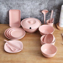 碗盤全套家用碗碟套裝日式餐具創意個性小麥情侶套裝2人碗筷組合