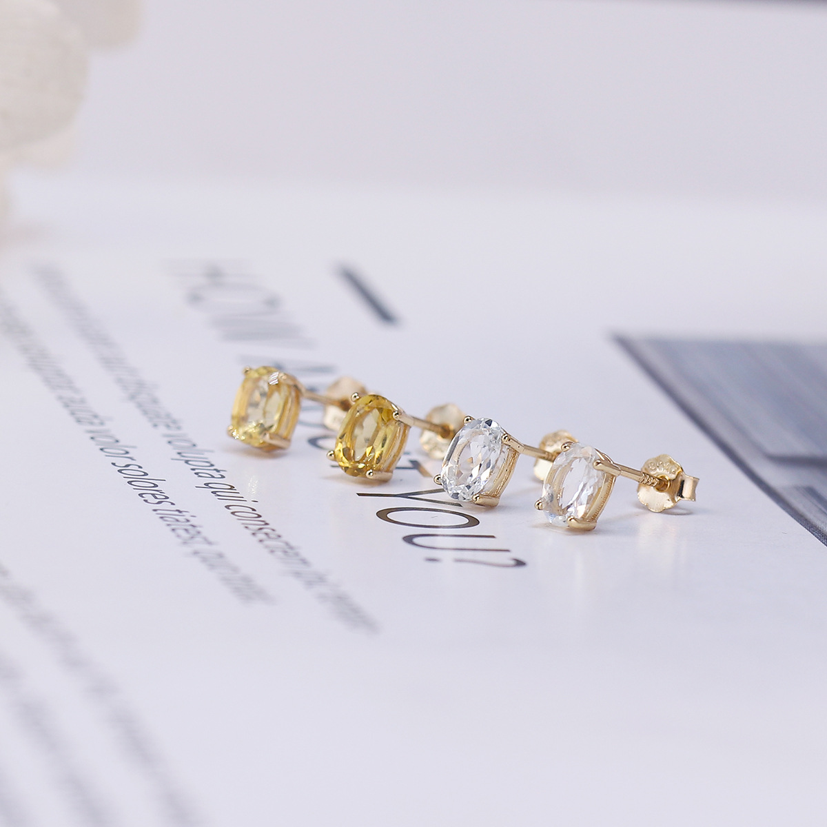 Geometric Pattern 1 Pair Silver Crystal 925 Sterling Silver Earrings Geometric Small Stud Earrings
