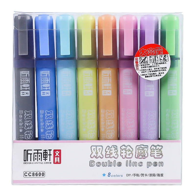 Fluorescence shiny three dimensional two-color set, 12 colors