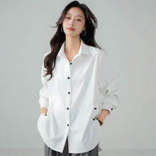 宽松长袖衬衫女春秋新款设计感百搭休闲衬衣ins跨境时尚百搭