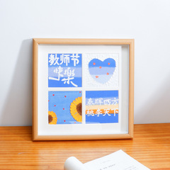 Hand-painted oil pastel paper mounted picture frame wholesale square four-nine grid photo frame hollow three-dimensional photo frame table hanging wall