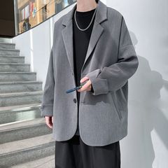春春秋高级感轻熟风休闲西装外套男韩版英伦风青年痞帅高街小西服