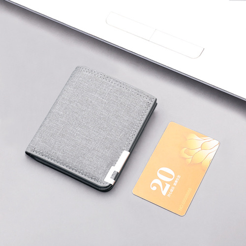 Driver's license card holder integrated men's ultra-thin canvas short small wallet men's multi-functional simple wallet compact card holder