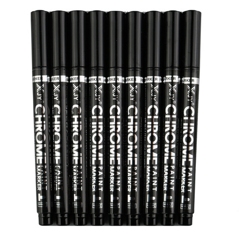 Electroplated Mirror Metal Chrome Pen, Hand-painted Lacquer Color Pen, Copper, Gold, Silver, 3mm