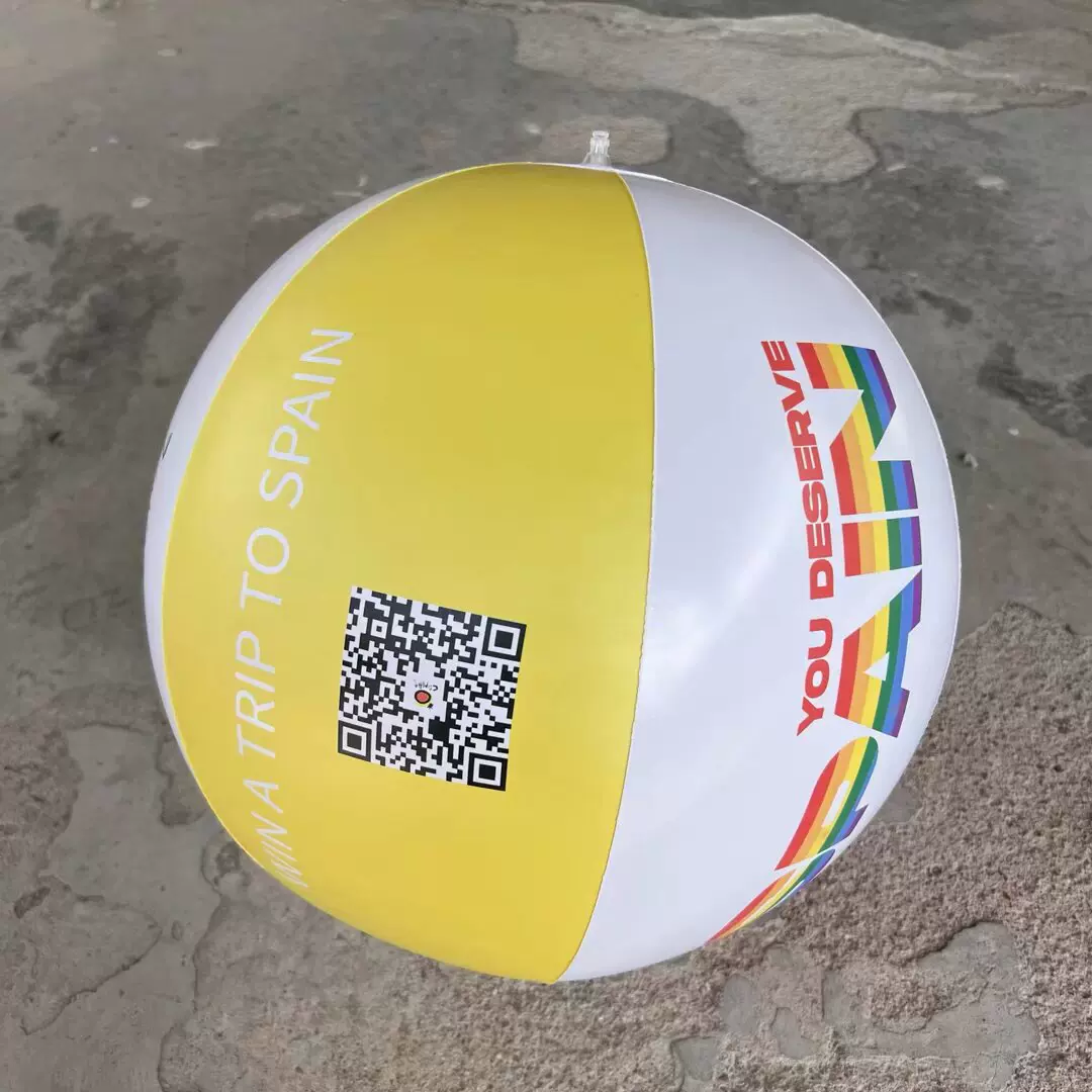 跨境备货24寸pvc充气沙滩球高清彩印充气水球 满版印刷广告促销球