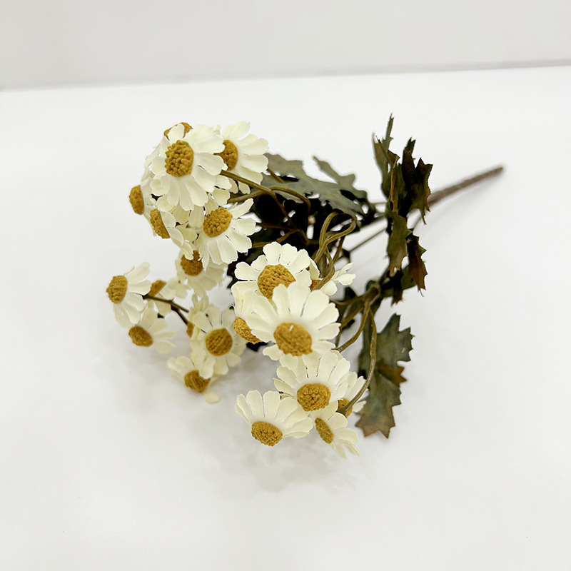 秋のデイジーシミュレーションブーケ造花シルクフラワーカモミール寝室のテーブル造花装飾装飾品造花|undefined