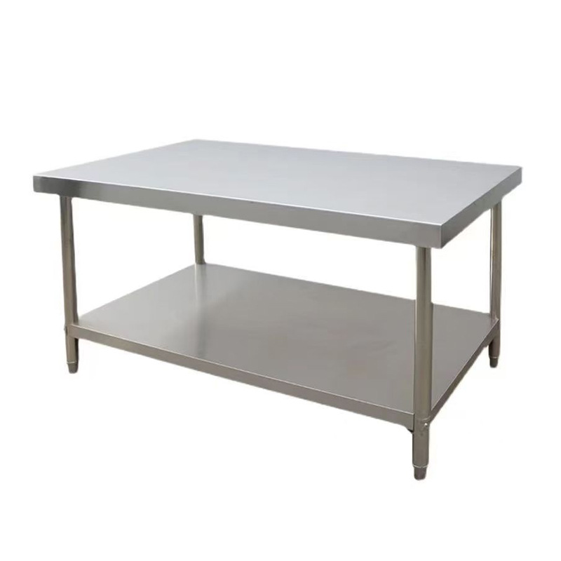Thickened Stainless Steel Workbench Kitchen Stainless Steel Operating Table Cutting Board Panel Commercial Baking Double-Layer Prep Table